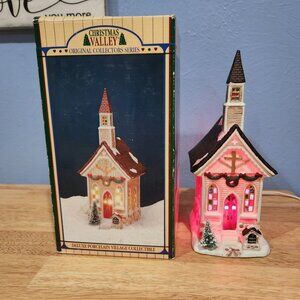 Vintage Christmas Valley Village Porcelain CHURCH GRACE CHAPEL House Lighted